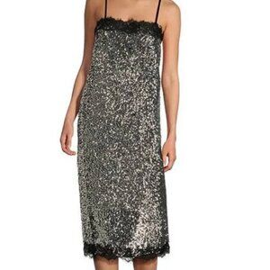 Gianni Bini x Lilly Sisto Allegra Sequin Lace Trim Square Neck